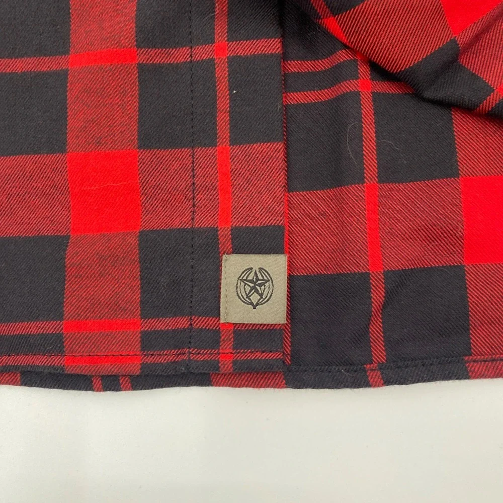 NEW Banana Republic Luxe Flannel‎ Shirt Mens Large Buffalo Plaid Untucked Rugged